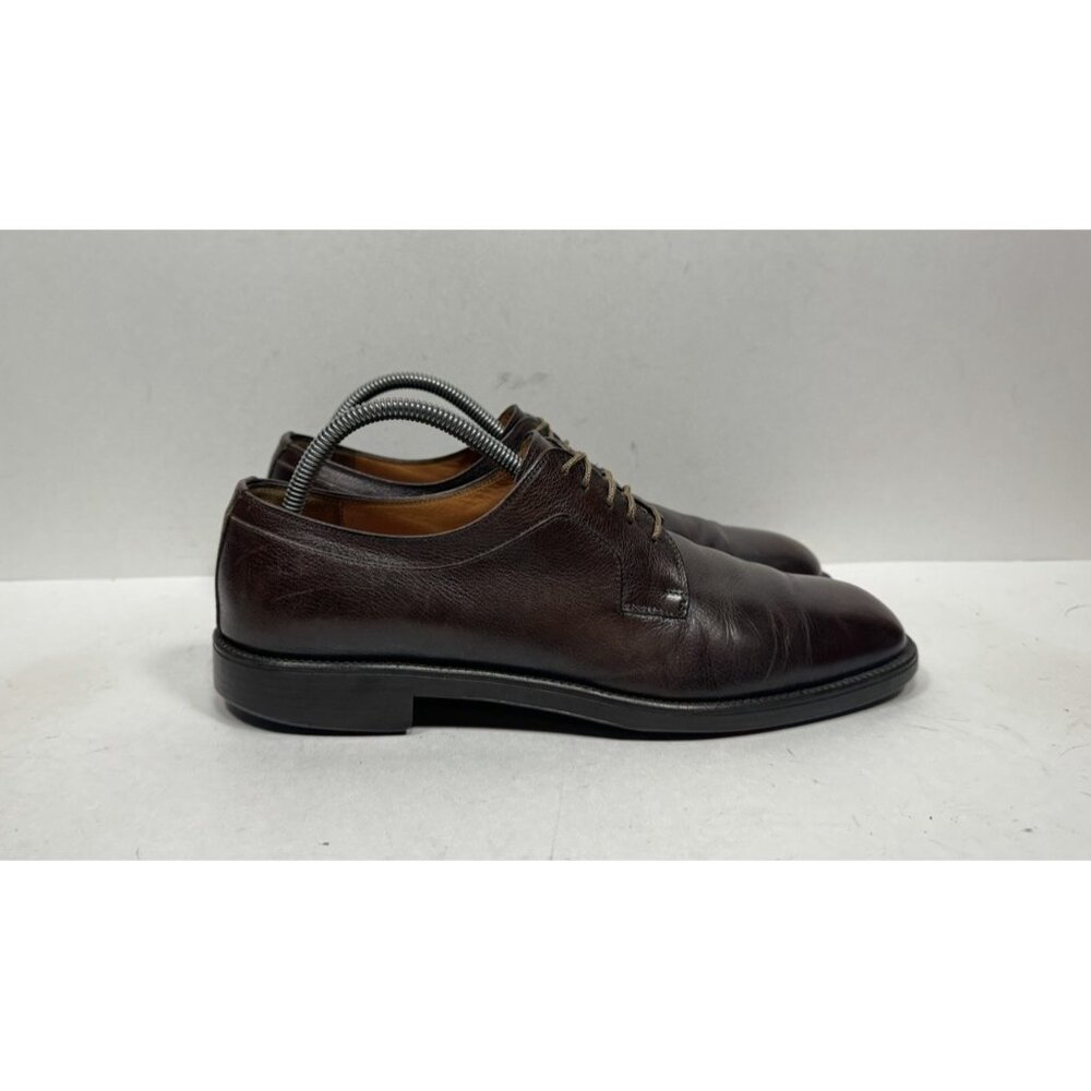 Salvatore Ferragamo Studio Dress Shoe Derby Brown Leather Rubber Men’s‎ Size 8 D